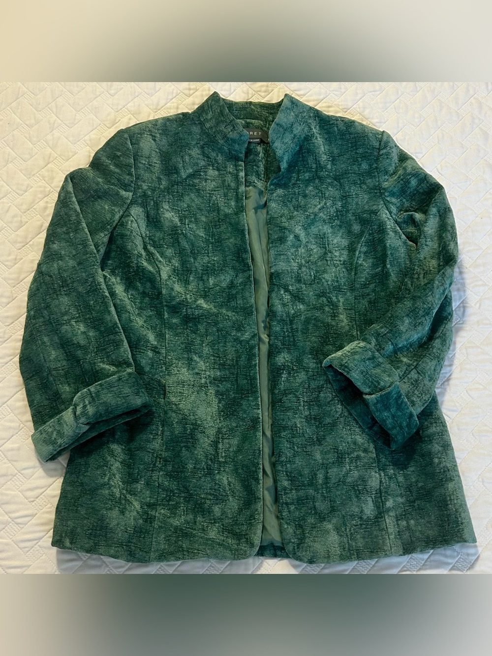 Koret Textured Soft Teal Open Front Blazer